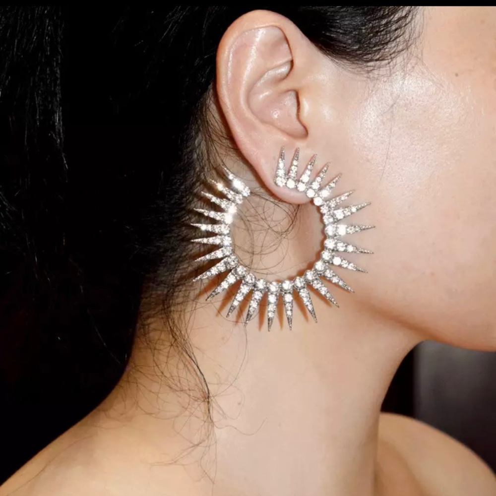 Diamond circle earrings